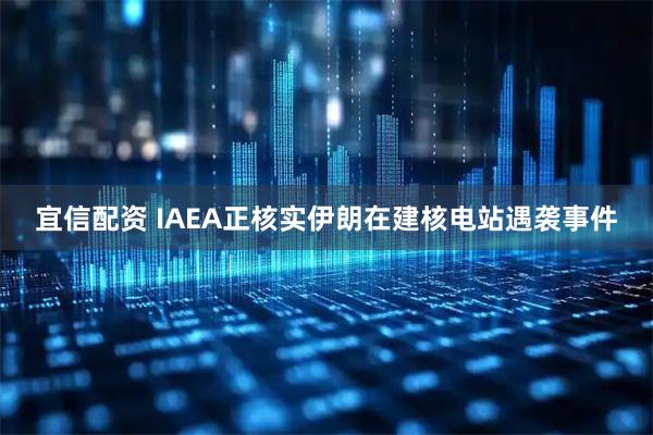 宜信配资 IAEA正核实伊朗在建核电站遇袭事件